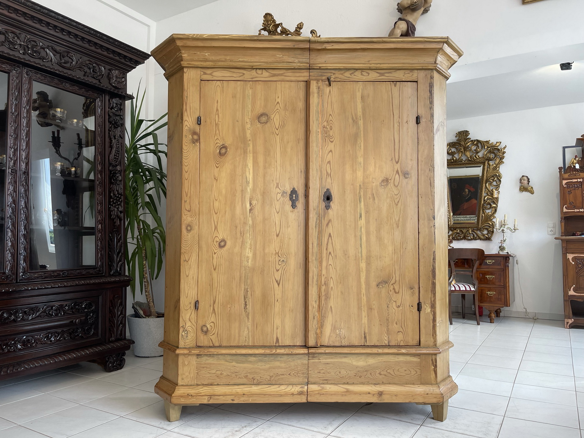 originaler Bauernschrank Barockschrank Jagdschrank A Naturholzmöbel Bauernmöbel ifAntik de