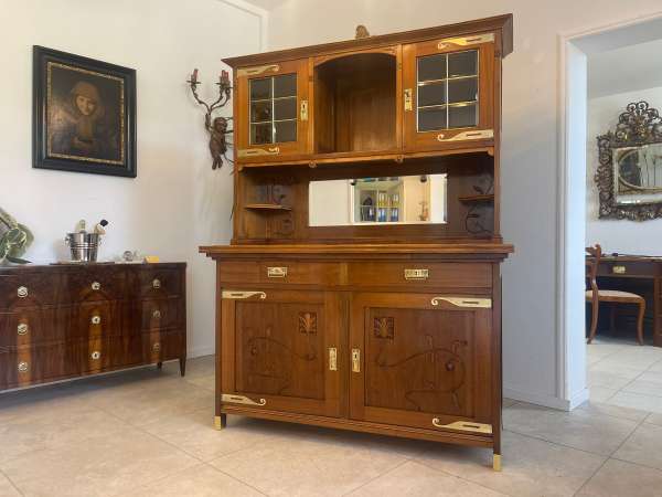 Restauriertes Jugendstil Aufsatzbuffet Bücherschrank A4604